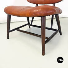 Load image into Gallery viewer, Wood and leather Teve armchairs by Alf Svensson for Ljungs Industrier AB, 1953