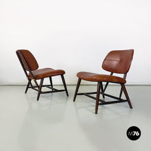 Load image into Gallery viewer, Wood and leather Teve armchairs by Alf Svensson for Ljungs Industrier AB, 1953