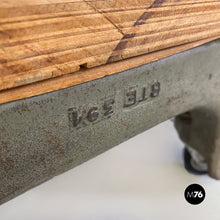 画像をギャラリービューアに読み込む, Iron and wood Italian State Railways storage trolley, 1930s