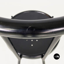 画像をギャラリービューアに読み込む, Black wood and metal chair, 1980s