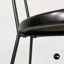 画像をギャラリービューアに読み込む, Black wood and metal chair, 1980s