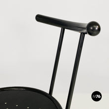 画像をギャラリービューアに読み込む, Black wood and metal chair, 1980s