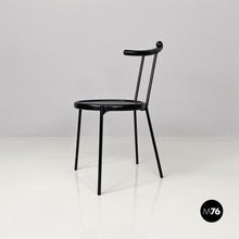 画像をギャラリービューアに読み込む, Black wood and metal chair, 1980s