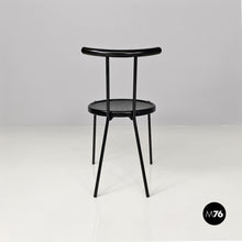 画像をギャラリービューアに読み込む, Black wood and metal chair, 1980s