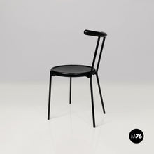 画像をギャラリービューアに読み込む, Black wood and metal chair, 1980s