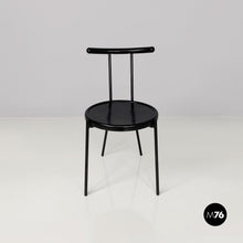 画像をギャラリービューアに読み込む, Black wood and metal chair, 1980s