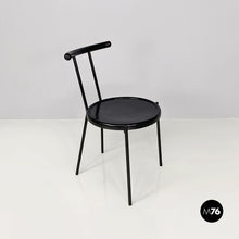 画像をギャラリービューアに読み込む, Black wood and metal chair, 1980s