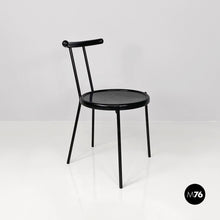 画像をギャラリービューアに読み込む, Black wood and metal chair, 1980s
