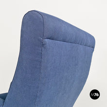 Charger l'image dans la galerie, Blue armchairs with tubular black metal, 1960s