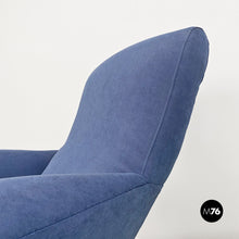 Charger l'image dans la galerie, Blue armchairs with tubular black metal, 1960s