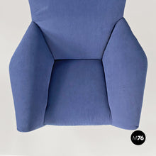 Charger l'image dans la galerie, Blue armchairs with tubular black metal, 1960s