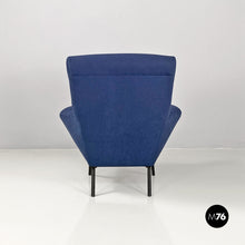 Charger l'image dans la galerie, Blue armchairs with tubular black metal, 1960s