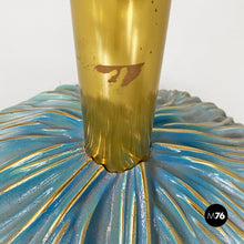 将图片加载到图库查看器,Ceramic and brass dining table with engraved design, 1980s