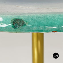 将图片加载到图库查看器,Ceramic and brass dining table with engraved design, 1980s