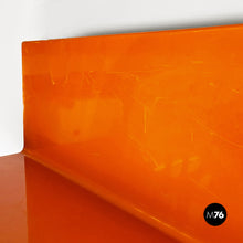 画像をギャラリービューアに読み込む, Orange plastic shelves by Marcello Siard for Kartell, 1970s