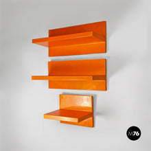 画像をギャラリービューアに読み込む, Orange plastic shelves by Marcello Siard for Kartell, 1970s