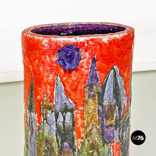 画像をギャラリービューアに読み込む, Elliptical mutlicolor ceramic umbrella stand, 1960s