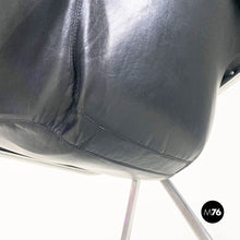 画像をギャラリービューアに読み込む, Steel and leather Plona armchairs by Giancarlo Piretti for Anonima Castelli, 1970s