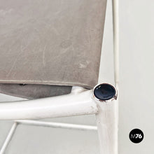 画像をギャラリービューアに読み込む, White metal and grey leather Spaghetti chair by Giandomenico Belotti for Alias, 1979