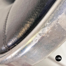 画像をギャラリービューアに読み込む, Steel and leather Plona armchairs by Giancarlo Piretti for Anonima Castelli, 1970s