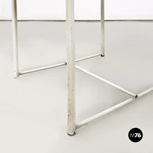 画像をギャラリービューアに読み込む, White metal and grey leather Spaghetti chair by Giandomenico Belotti for Alias, 1979