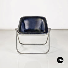 画像をギャラリービューアに読み込む, Steel and leather Plona armchairs by Giancarlo Piretti for Anonima Castelli, 1970s