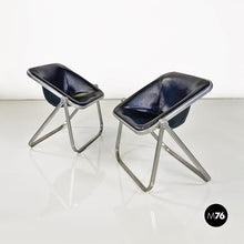 画像をギャラリービューアに読み込む, Steel and leather Plona armchairs by Giancarlo Piretti for Anonima Castelli, 1970s