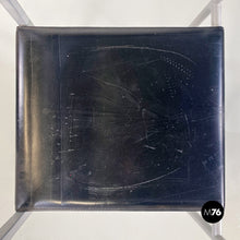 画像をギャラリービューアに読み込む, Stackable grey metal and black leather chairs by Fly Line, 1990s