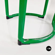 Carica l'immagine nel visualizzatore di Gallery, Green metal, wood and grey faux leather chair by Tito Agnoli, 1960s