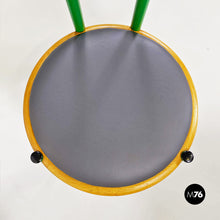 Carica l'immagine nel visualizzatore di Gallery, Green metal, wood and grey faux leather chair by Tito Agnoli, 1960s