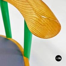 Carica l'immagine nel visualizzatore di Gallery, Green metal, wood and grey faux leather chair by Tito Agnoli, 1960s