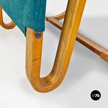 画像をギャラリービューアに読み込む, Curved solid wood and fabric armchair by Danber, 1960s