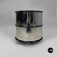 Load image into Gallery viewer, Steel and wood bedside table, 1970s