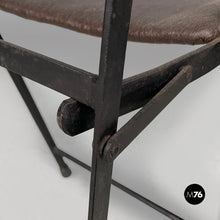Charger l'image dans la galerie, Folding chair in leather and metal, 1980s