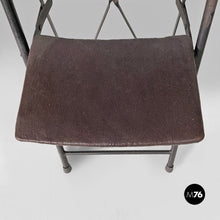Charger l'image dans la galerie, Folding chair in leather and metal, 1980s