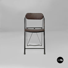 Charger l'image dans la galerie, Folding chair in leather and metal, 1980s