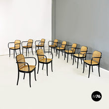 Load image into Gallery viewer, Wood and Vienna straw Praga chairs by Josef Hoffmann for Ligna, 1970s