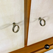 画像をギャラリービューアに読み込む, Wood and parchment highboard by Palazzi dell'Arte, 1950s