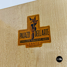 画像をギャラリービューアに読み込む, Wood and parchment highboard by Palazzi dell'Arte, 1950s