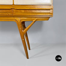 画像をギャラリービューアに読み込む, Wood and parchment highboard by Palazzi dell'Arte, 1950s