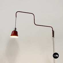 Load image into Gallery viewer, Metal arm wall lamp by Heinrich Siegfried Bormann for Ugo Pollice, 1950s