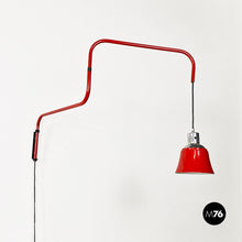 Load image into Gallery viewer, Metal arm wall lamp by Heinrich Siegfried Bormann for Ugo Pollice, 1950s