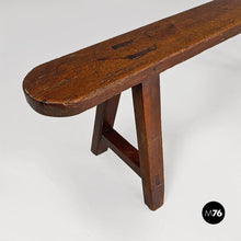 Load image into Gallery viewer, Narrow solid wood bench, 1930s