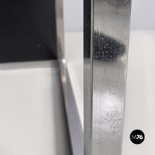 将图片加载到图库查看器,Chromed steel, wood and glass table for stereo and vinyls, 1990s