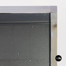 将图片加载到图库查看器,Chromed steel, wood and glass table for stereo and vinyls, 1990s