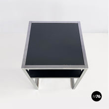 将图片加载到图库查看器,Chromed steel, wood and glass table for stereo and vinyls, 1990s