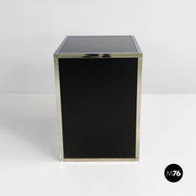 将图片加载到图库查看器,Chromed steel, wood and glass table for stereo and vinyls, 1990s