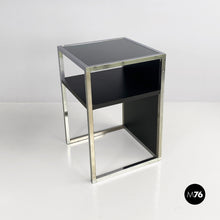 将图片加载到图库查看器,Chromed steel, wood and glass table for stereo and vinyls, 1990s