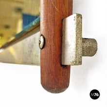 Load image into Gallery viewer, Teak and steel wall mirror by Stildomus, 1960s