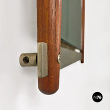 Load image into Gallery viewer, Teak and steel wall mirror by Stildomus, 1960s